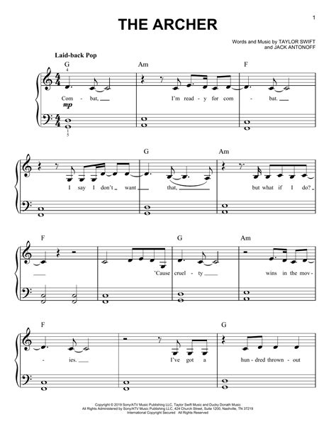the archer chords|taylor swift the archer.